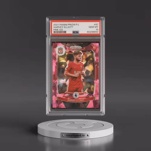 2021 Panini Prizm Premier League #87 Harvey Elliott - Pink Ice (PSA 10 GEM MINT)