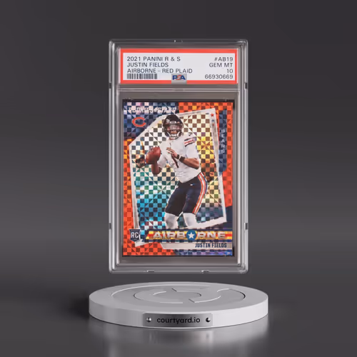 2021 Panini Rookies & Stars Airborne #AB19 Justin Fields - Red Plaid (PSA 10 GEM MINT)