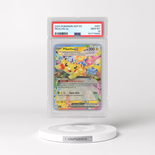 2024 Pokémon Ssp EN-Surging Sparks #057 Pikachu EX - Holo (PSA 10 GEM MINT)