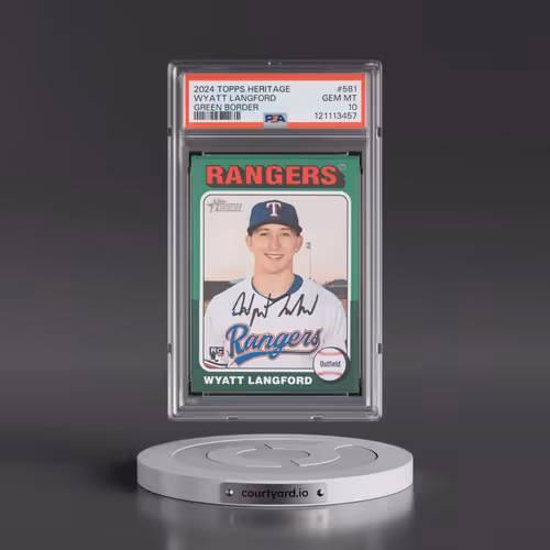 2024 Topps Heritage #581 Wyatt Langford - Green Border (PSA 10 GEM MINT)
