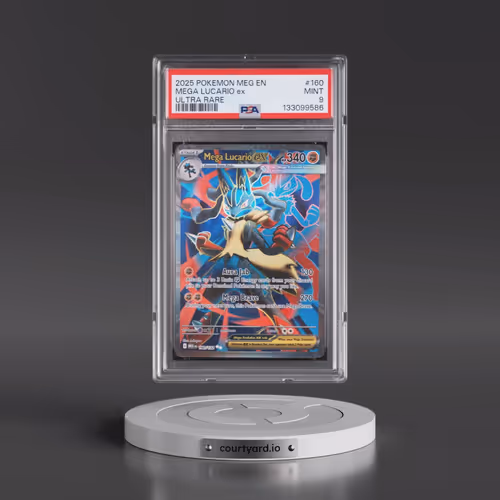 2025 Pokémon Meg EN-Mega Evolution #160 Mega Lucario EX - Holo Ultra Rare (PSA 9 MINT)