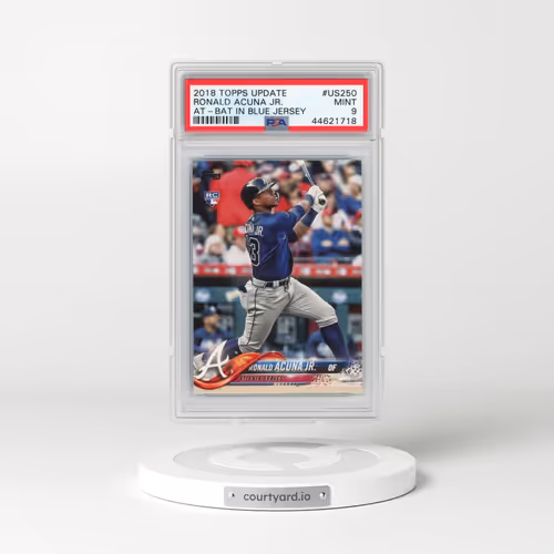 2018 Topps Update #US250 Ronald Acuna Jr. - At-Bat in Blue Jersey (PSA 9 MINT)