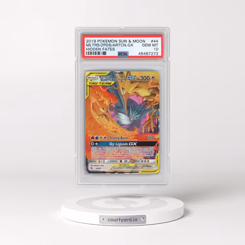 2019 Pokémon Sun & Moon Hidden Fates #44 Moltres & Zapdos & Articuno GX - Holo (PSA 10 GEM MINT)