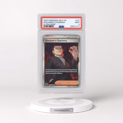2023 Pokémon Mew EN-151 #197 Giovanni's Charisma - Ultra Rare (PSA 9 MINT)