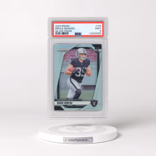 2024 Panini Prizm #315 Brock Bowers - Silver Prizm (PSA 9 MINT)