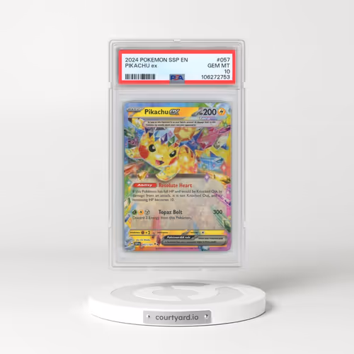 2024 Pokémon Ssp EN-Surging Sparks #057 Pikachu EX - Holo (PSA 10 GEM MINT)