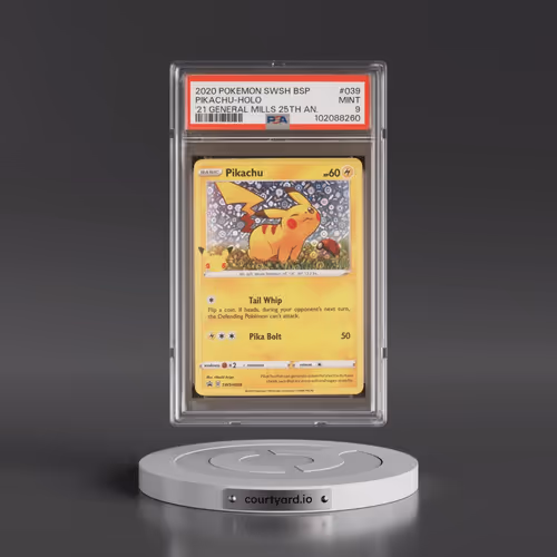 2020 Pokémon Swsh Black Star Promo #039 Pikachu - Holo 2021 General Mills 25th Anniversary (PSA 9 MI