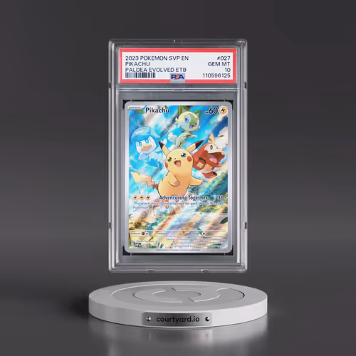2023 Pokémon Svp EN-SV Black Star Promo #027 Pikachu - Paldea Evolved Elite Trainer Box (PSA 10 GEM