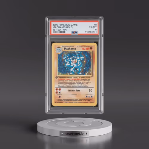 1999 Pokémon Game #8 Machamp - 1st Edition Holo (PSA 6 EX-MT)