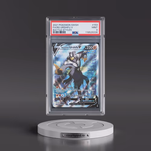 2021 Pokémon Sword & Shield Battle Styles #153 Rapid Strike Urshifu V - Holo Full Art (PSA 9 MINT)