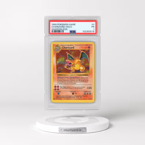 1999 Pokémon Game #4 Charizard - Holo Shadowless (PSA 1 PR)
