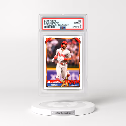 2024 Topps Throwback Thursday #92 Bryce Harper (PSA 10 GEM MINT)