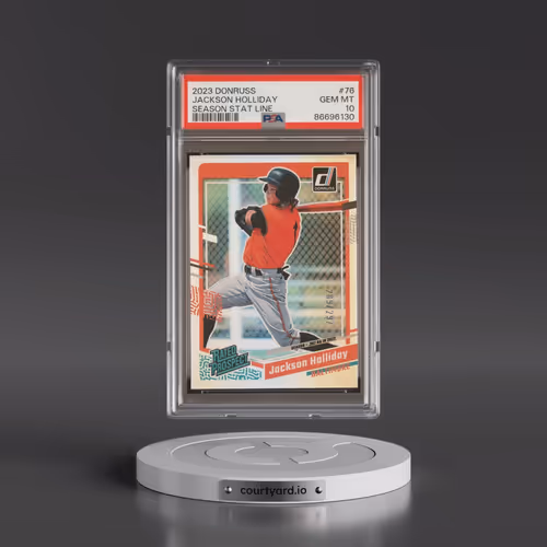 2023 Panini Donruss #76 Jackson Holliday - Season Stat Line (PSA 10 GEM MINT)