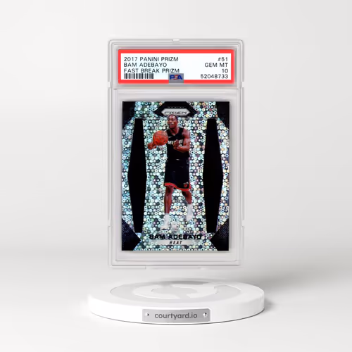 2017 Panini Prizm #51 Bam Adebayo - Fast Break Prizm (PSA 10 GEM MINT)