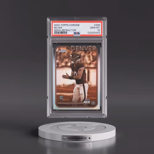 2024 Topps Chrome #206 Bo Nix - Sepia Refractor (PSA 10 GEM MINT)