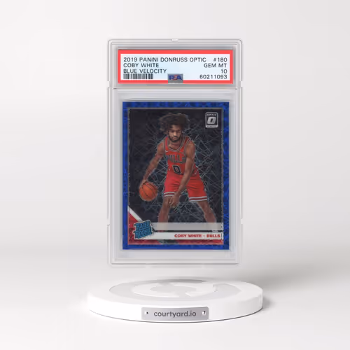 2019 Panini Donruss Optic #180 Coby White - Blue Velocity (PSA 10 GEM MINT)