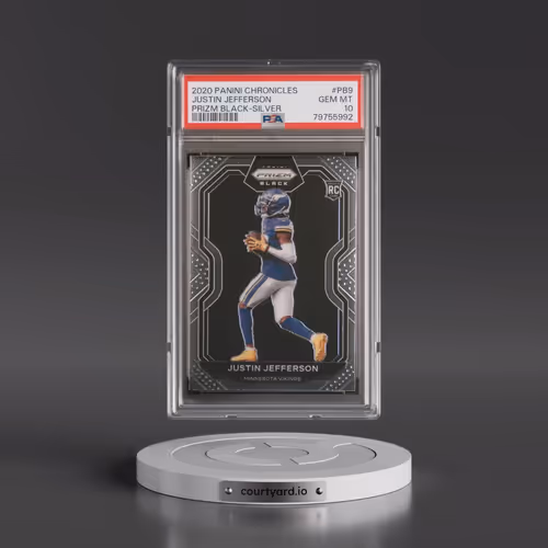 2020 Panini Chronicles Prizm Black #PB9 Justin Jefferson - Silver (PSA 10 GEM MINT)