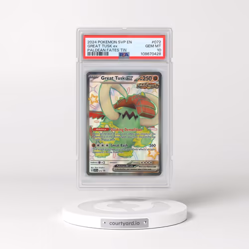2024 Pokémon Svp EN-SV Black Star Promo #072 Great Tusk EX - Holo Paldean Fates Tin (PSA 10 GEM MINT