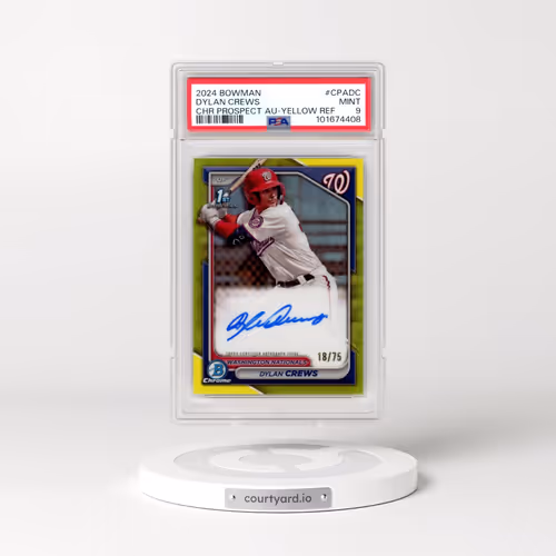 2024 Bowman Chrome Prospect Autographs #CPADC Dylan Crews - Yellow Refractor (PSA 9 MINT)