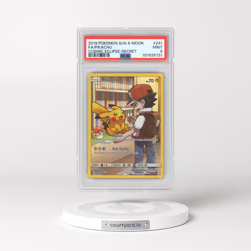 2019 Pokémon Sun & Moon Cosmic Eclipse #241 Pikachu - Full Art Secret (PSA 9 MINT)