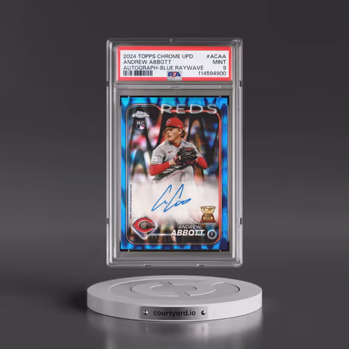 2024 Topps Chrome Update Chrome Baseball Update Series Autographs #ACAA Andrew Abbott - Blue Raywave