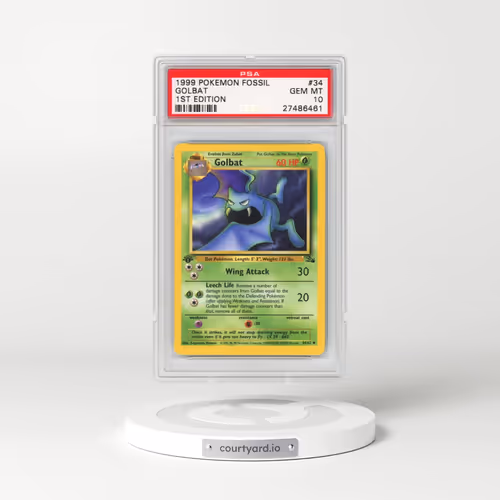 1999 Pokémon Fossil #34 Golbat - 1st Edition (PSA 10 GEM MINT)