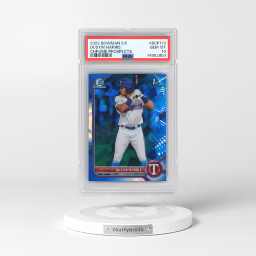 2022 Bowman Sapphire Edition Chrome Prospects #BCP119 Dustin Harris (PSA 10 GEM MINT)