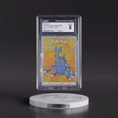 1999 Pokémon Sticker Cards (Dunkin' Boomer) - English #214 Heracross - Foil (CGC 8 NM-MT)