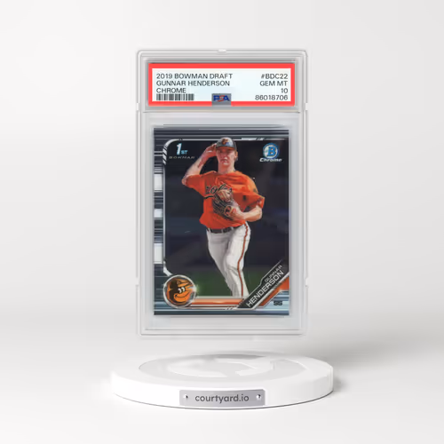 2019 Bowman Draft #BDC22 Gunnar Henderson - Chrome (PSA 10 GEM MINT)