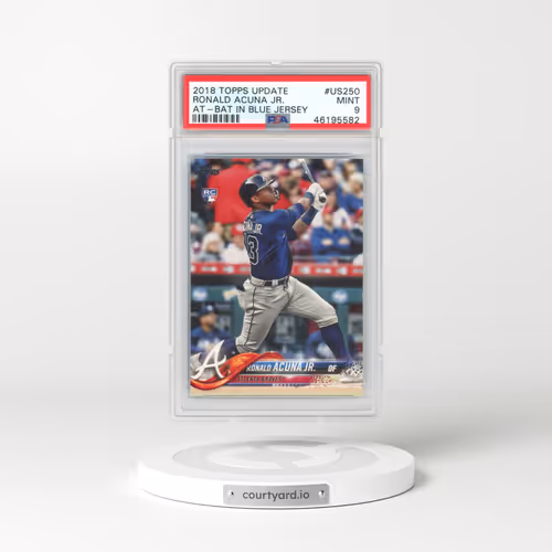 2018 Topps Update #US250 Ronald Acuna Jr. - At-Bat in Blue Jersey (PSA 9 MINT)