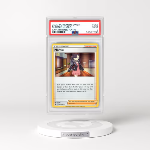 2020 Pokémon Sword & Shield Champion's Path #056 Marnie - Holo (PSA 9 MINT)