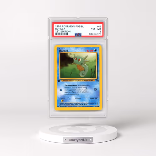1999 Pokémon Fossil #49 Horsea - 1st Edition (PSA 8 NM-MT)