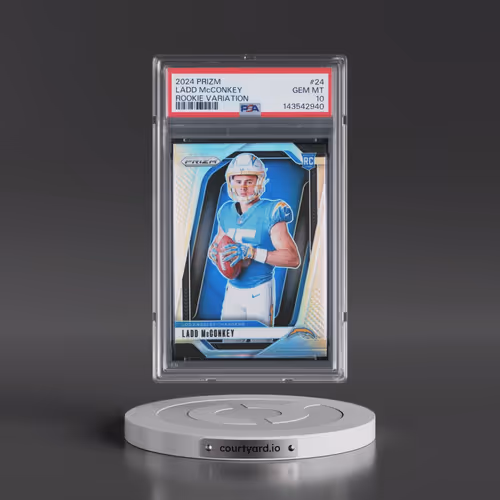 2024 Panini Prizm Rookie Variation #24 Ladd McConkey (PSA 10 GEM MINT)
