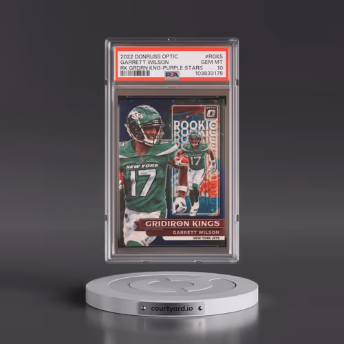 2022 Panini Donruss Optic Rookie Gridiron Kings #RGK5 Garrett Wilson - Purple Stars (PSA 10 GEM MINT