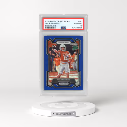 2024 Panini Prizm Draft Picks #192 Arch Manning - Blue Wave (PSA 10 GEM MINT)
