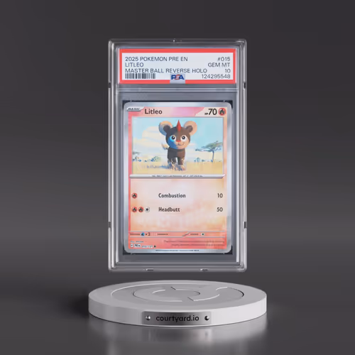 2025 Pokémon Pre EN-Prismatic Evolutions #015 Litleo - Reverse Holo Master Ball (PSA 10 GEM MINT)