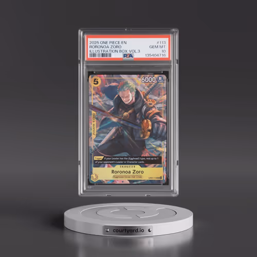 2025 One Piece Promos #113 Roronoa Zoro - Illustration Box Vol.3 (PSA 10 GEM MINT)