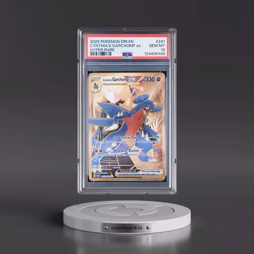 2025 Pokémon Dri EN-Destined Rivals #241 Cynthia's Garchomp EX - Holo Hyper Rare (PSA 10 GEM MINT)