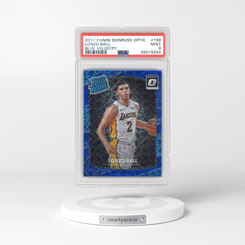 2017 Panini Donruss Optic #199 Lonzo Ball - Blue Velocity (PSA 9 MINT)