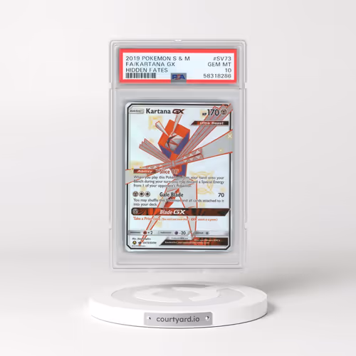 2019 Pokémon Sun & Moon Hidden Fates #SV73 Kartana GX - Holo Full Art (PSA 10 GEM MINT)