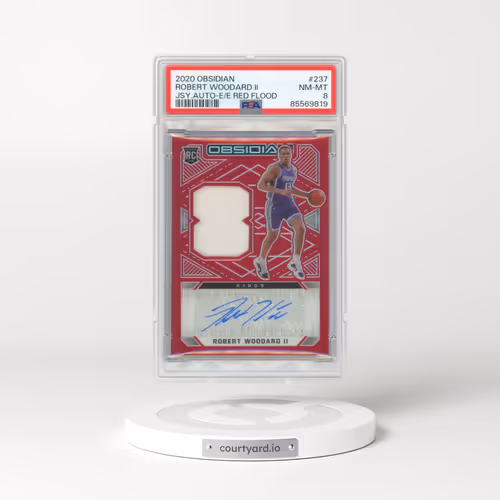 2020 Panini Obsidian #237 Robert Woodard II - Jersey Autograph Electric Etch Red Flood (PSA 8 NM-MT)