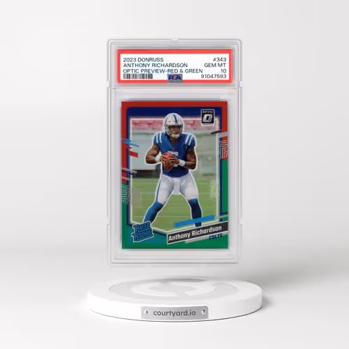 2023 Panini Donruss #343 Anthony Richardson - Optic Preview-Red & Green (PSA 10 GEM MINT)