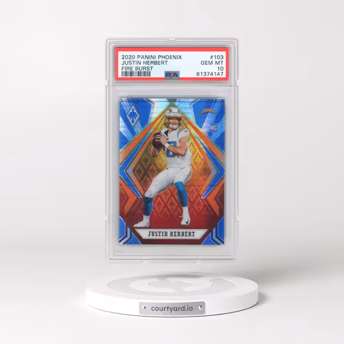 2020 Panini Phoenix #103 Justin Herbert - Fire Burst (PSA 10 GEM MINT)