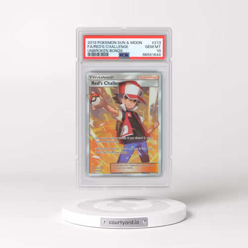 2019 Pokémon Sun & Moon Unbroken Bonds #213 Red's Challenge - Full Art (PSA 10 GEM MINT)