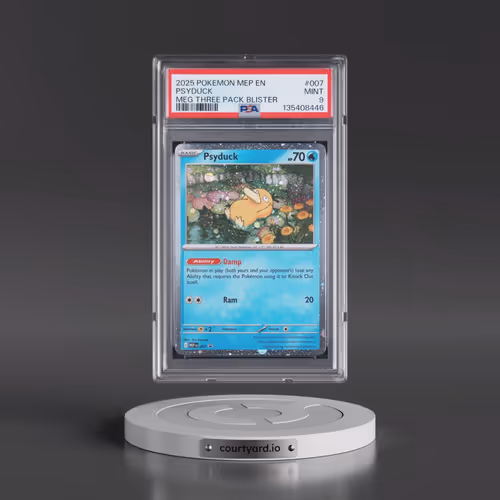 2025 Pokémon Mep EN-Me Black Star Promo #007 Psyduck - Mega Evolution Three Pack Blister (PSA 9 MINT