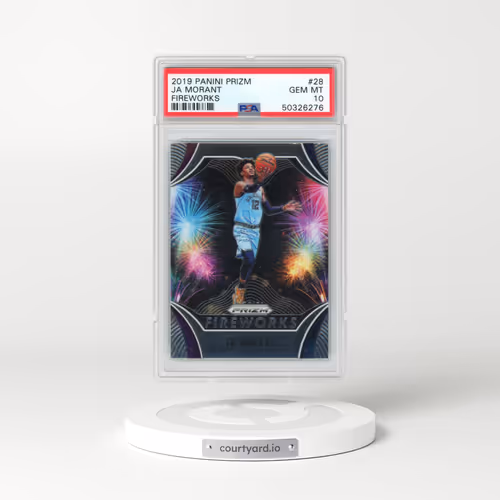 2019 Panini Prizm Fireworks #28 Ja Morant (PSA 10 GEM MINT)