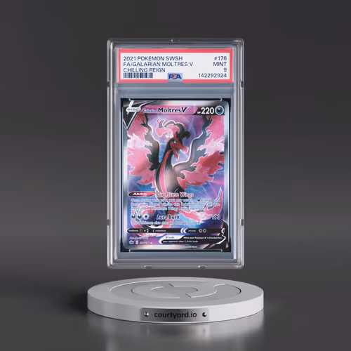 2021 Pokémon Sword & Shield Chilling Reign #176 Galarian Moltres V - Holo Full Art (PSA 9 MINT)