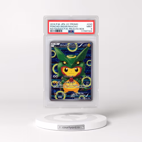 2016 Pokémon XY Promo #230 Poncho-Wearing Pikachu - Rayquaza Poncho-Wearing Pikachu Box (PSA 9 MINT)