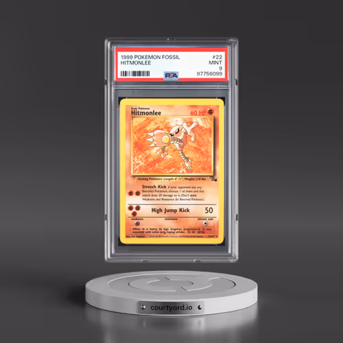 1999 Pokémon Fossil #22 Hitmonlee (PSA 9 MINT)