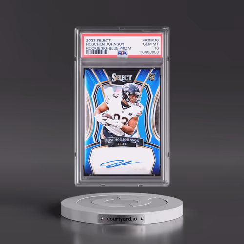 2023 Panini Select Rookie Signatures #RSIRJO Roschon Johnson - Blue Prizm (PSA 10 GEM MINT)